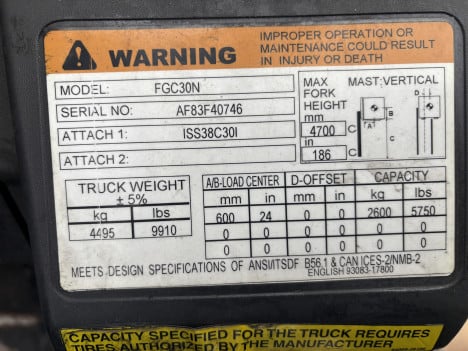 mitsubishi-fgc30n-mast-forklift #5743